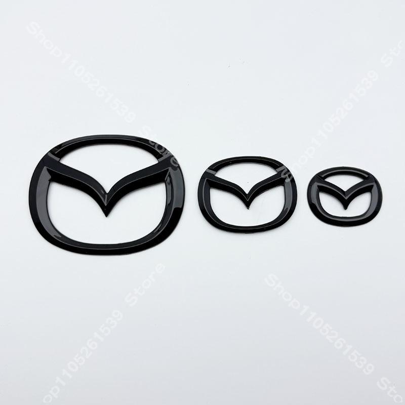AAGH1 Mazda MX5 Miata ND Front Rear Black Car Logo Emblem Badge For MX-5 Miata ND NC Carbon 2016 2017 2018 2019 2020 2021 2022 2023