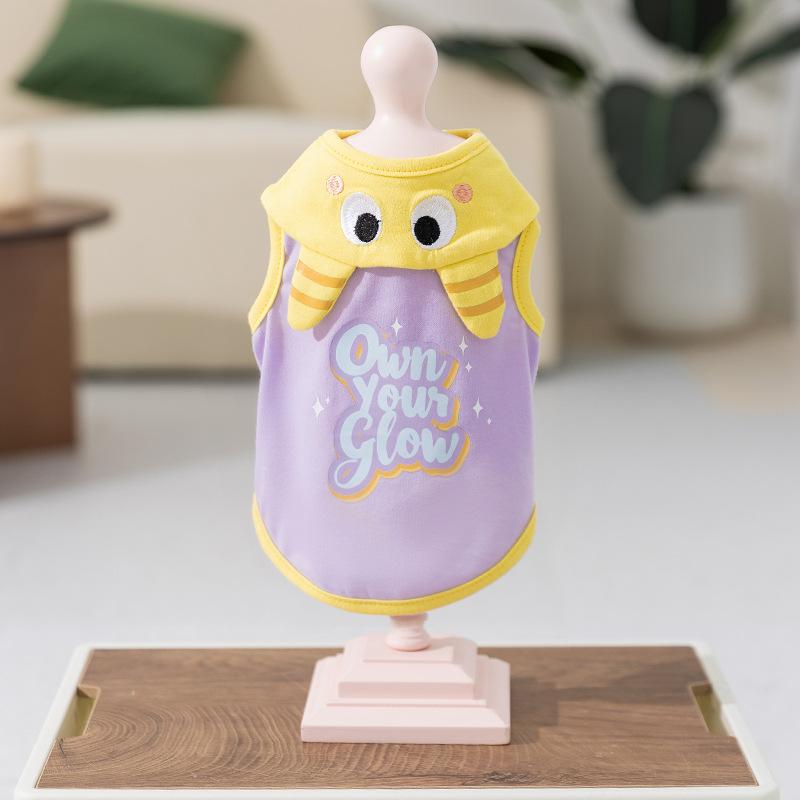 

Little monster lapel can be towed cat than bear puppy dog vest thin breathable spring and summer cat pet clothes XS (recommended weight 1-1.5kg)