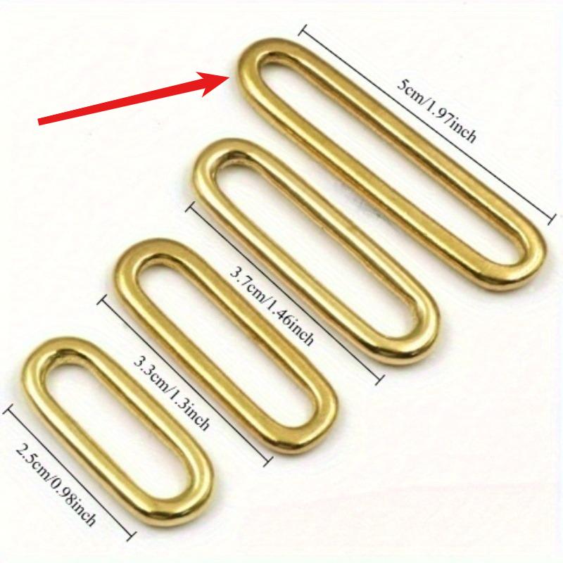 2pcs Molded Cast Solid Brass Oval Loop Ring Buckle Leather Craft Bag Luggage Shoulder Strap Webbing Belt Strap Keeper
