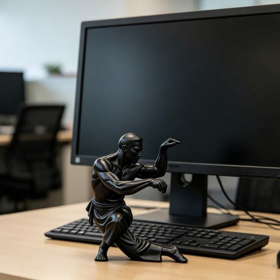 3D-gedruckte Kung-Fu-Figur Kung-Fu-Meister-Statue mit exquisiter Textur Stabile Basis