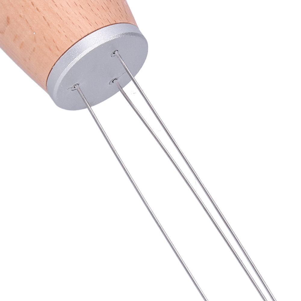 Wooden Handle Needle Coffee Stirrer Arc Design Coffee Leveler Tool For Barista