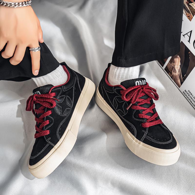 Men 's Casual Four Seasons Fashion Canvas Skateboarding Students Comfortable Sneakers Boys Trending Soft Sole Breathable Shoes