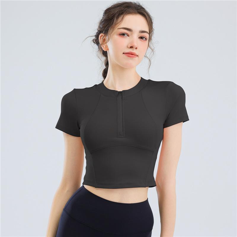 

Женская высококачественная быстросохнущая куртка для йоги - с длинным рукавом для бега на открытом воздухе и профессионального использования в зале Medium чёрный