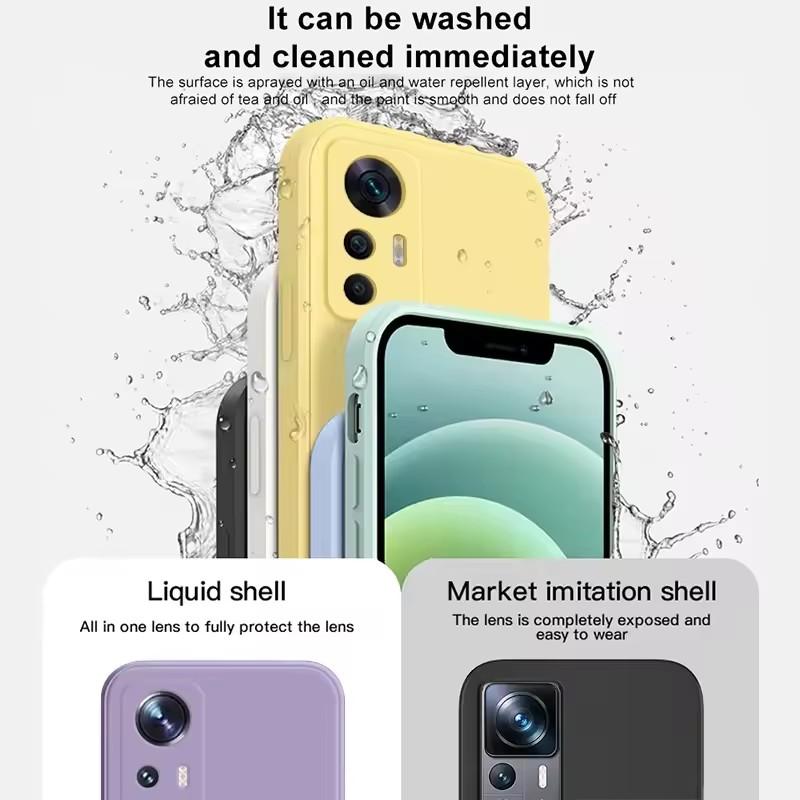 Luxury Original Liquid Silicone For XiaoMi Mi 12 Lite 12X Mi12 11T 11T Pro 13T 12 13 14 13T Pro Global Square Case