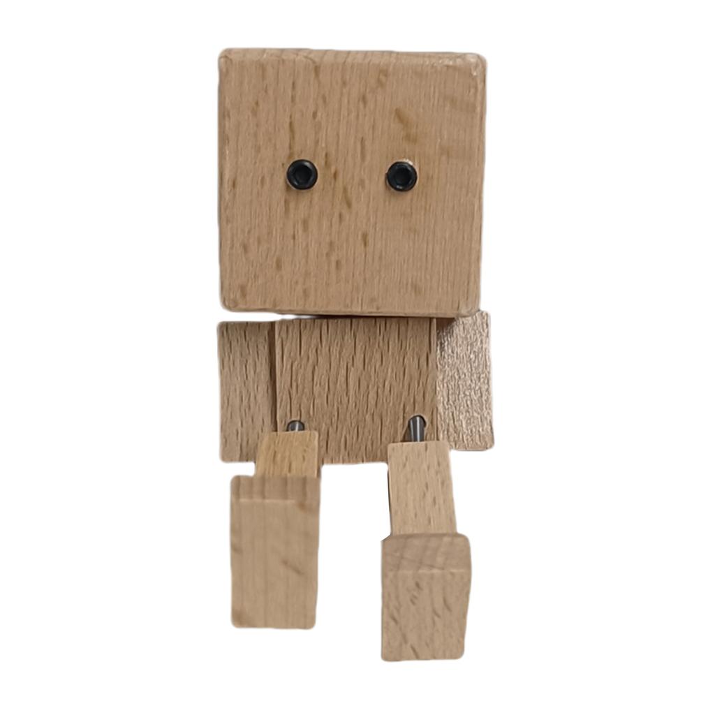 Shaking Wooden Man Action Figurine Ornaments Modern Desktop Creative Ornament Little Nerdy Mans Car Accessories Creative Gifts