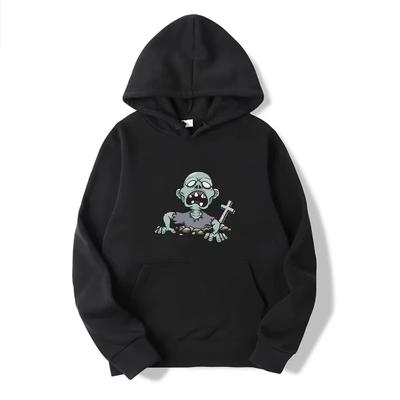 Skeleton Halloween Printed Street Hoodies Fashion Kpop Print Hoodie Men Autumn Loose Sweatshirt Male Streetwear Clothes