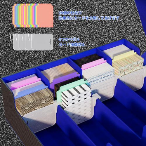 Trekkers PU Leather Card Box, Holds 3000 Cards (4 Columns), Vertical Card Storage, 4 Compartments, 24 Baffles, Trekkers Card Box, PU Leather Storage B