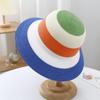 Colorful Stripes Foldable Floppy Disk Straw Hats Women Casual Summer Outdoors Beach Sun Hat Portable Wide Brim Female Panama Cap
