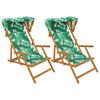 Lounge Chair 2 Pcs 3 Position Solid Eucalyptus Wood