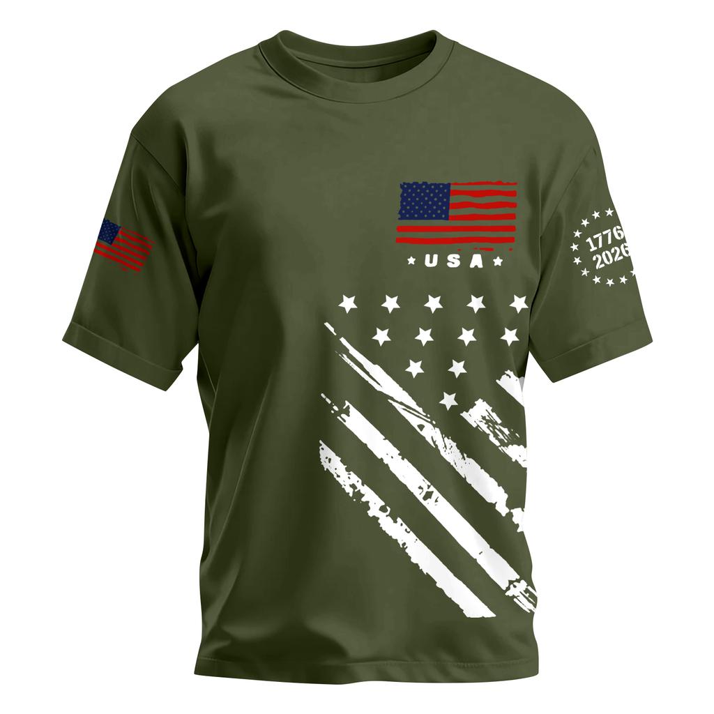 Women's Casual Printed T-Shirt Round Neck Pullover Short Sleeve Top