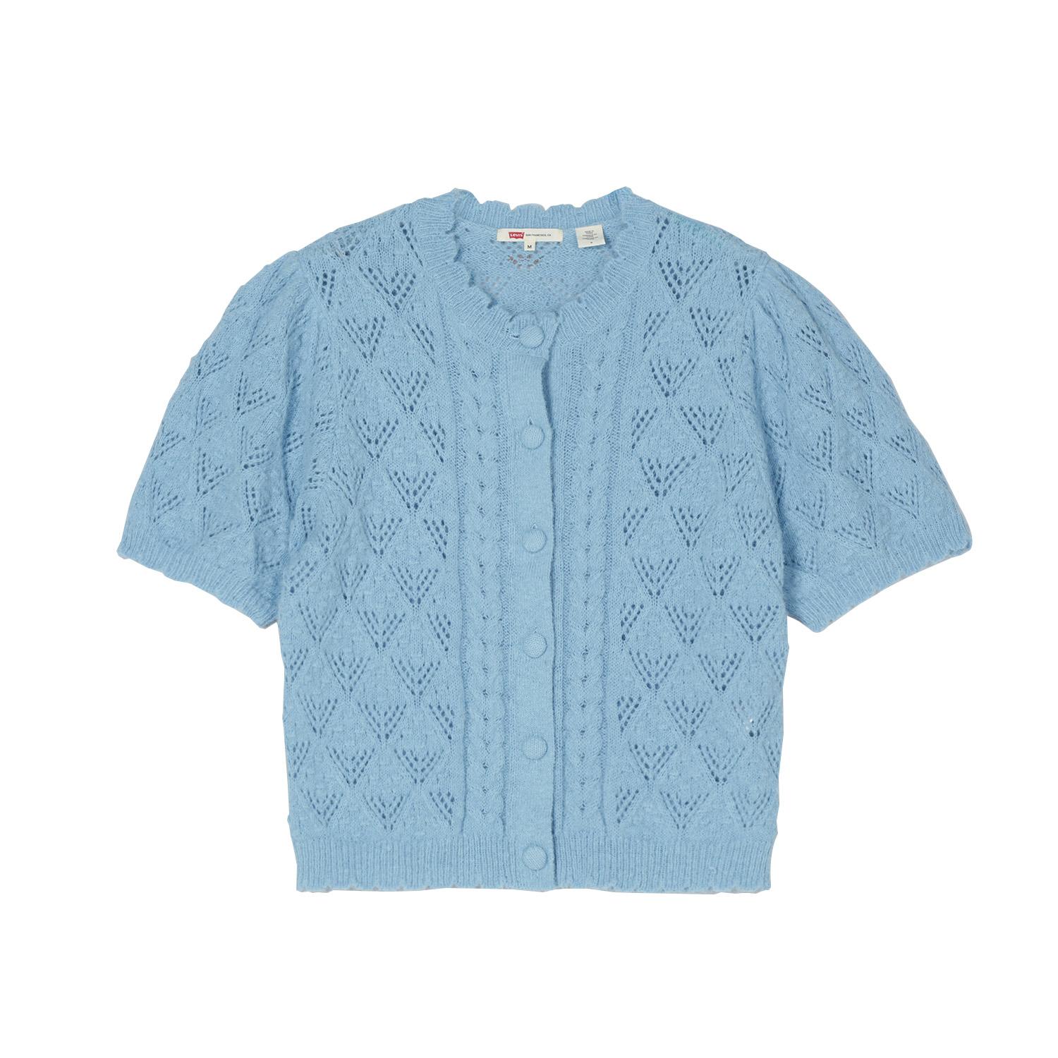 Levis Стандартный Светло-голубой Универсальный Изысканный Удобный Свободный Модный Вязаный топ с пышными рукавами Женские топы 005A8-0001 S
