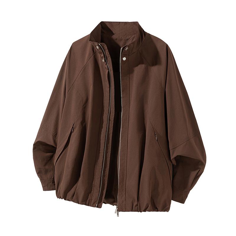 Stand Leader Coach Jacket Men's Autumn New Style Deconstructed Solid Color Jacket Top