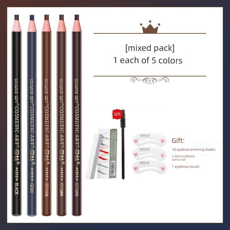1818 Hengsi Threaded Eyebrow Pencil Waterproof Long-Lasting Non-Fading Henry Eyeliner Pen Two-In-One for Tattoo Artists