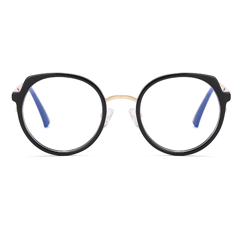 Anti Blue Light Black Clear Glasses Frame Women Fashion Round Transparent Trendy Optical Eyeglasses for Ladies Oversize Eyewear