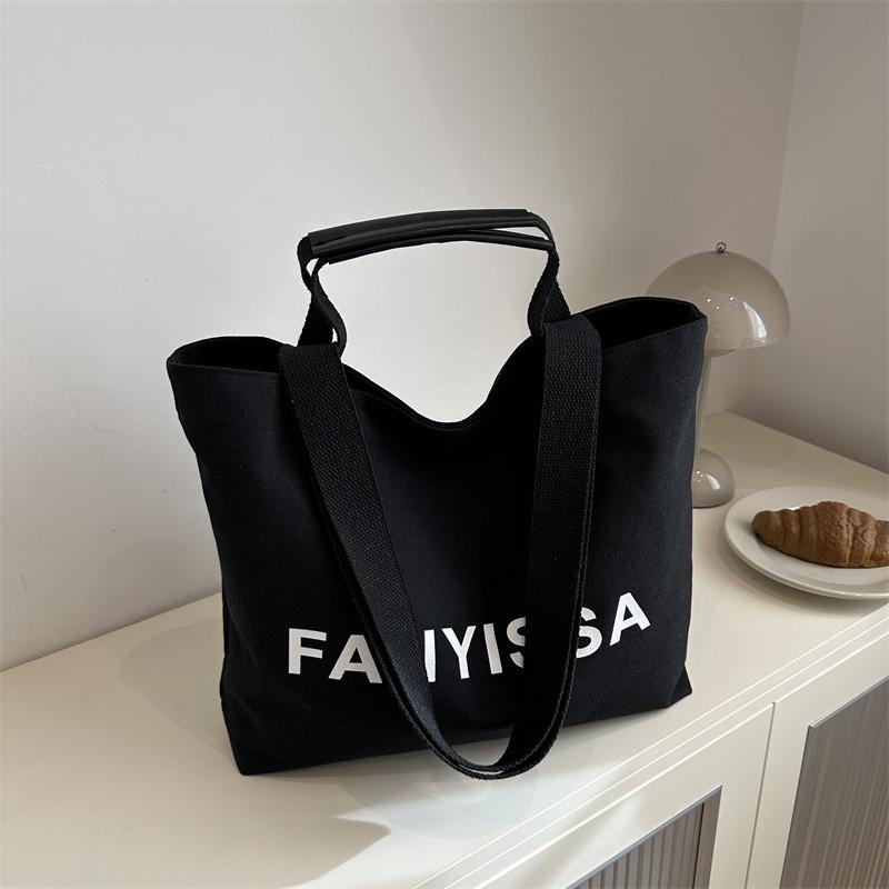 

Large Essential Canvas Tote Bag For Women Durable And Practical For Daily Wear чёрный