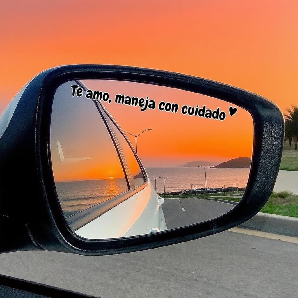 10Pcs Te amo maneja con cuidado Inspirational Message Decal in Spanish, I Love You Rearview Mirror Sticker,Waterproof Driving Safe Mirror Decal for