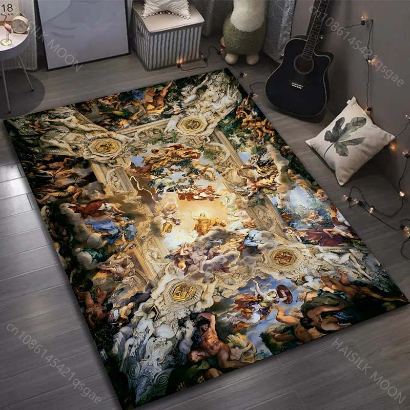 

Multiple sizes Mythological Ceiling Art Carpet for Living Room Bedroom Sofa Home Decor Rus Non-slip Floor Mat Luxury Gift 40cm x 60cm