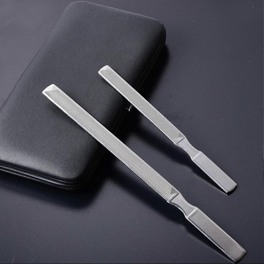 Extra Long Nail Files for Thick Nails, Stainless Steel 4 Sides Nail Files for Fingernails Toenails