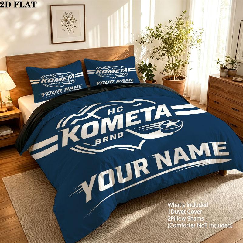 Hc Kometa Brno Jersey Custom Name Pattern Bedding Quilt Set Quilt Cover Pillowcase Home Gift(1 * duvet cover + 2 * pillowcase, without core)