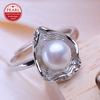 Natural Freshwater Pearl Silver Color Rings for Women Party Ring,Suitable Gifts for Birthday, Mother's Day and Other Holidays