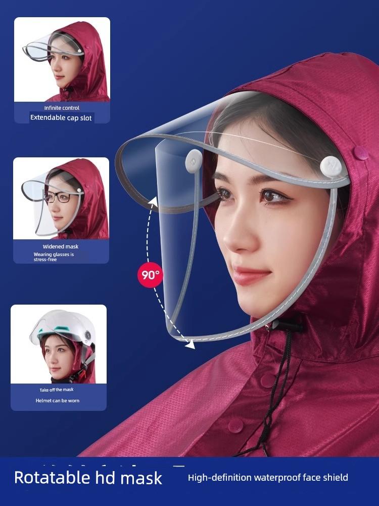 New Electric Bike Raincoat Poncho Double Adult Long Full Body Rainproof Thickened Extra Large Motorcycle Battery Car Special