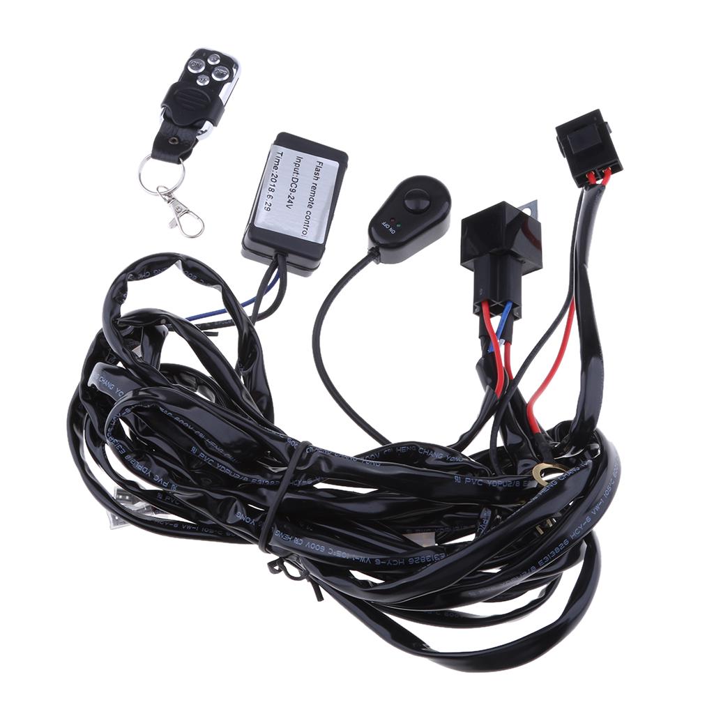 Buy 12V24V Car Remote Control Flash Strobe 2 LED Light Wiring Harness ...
