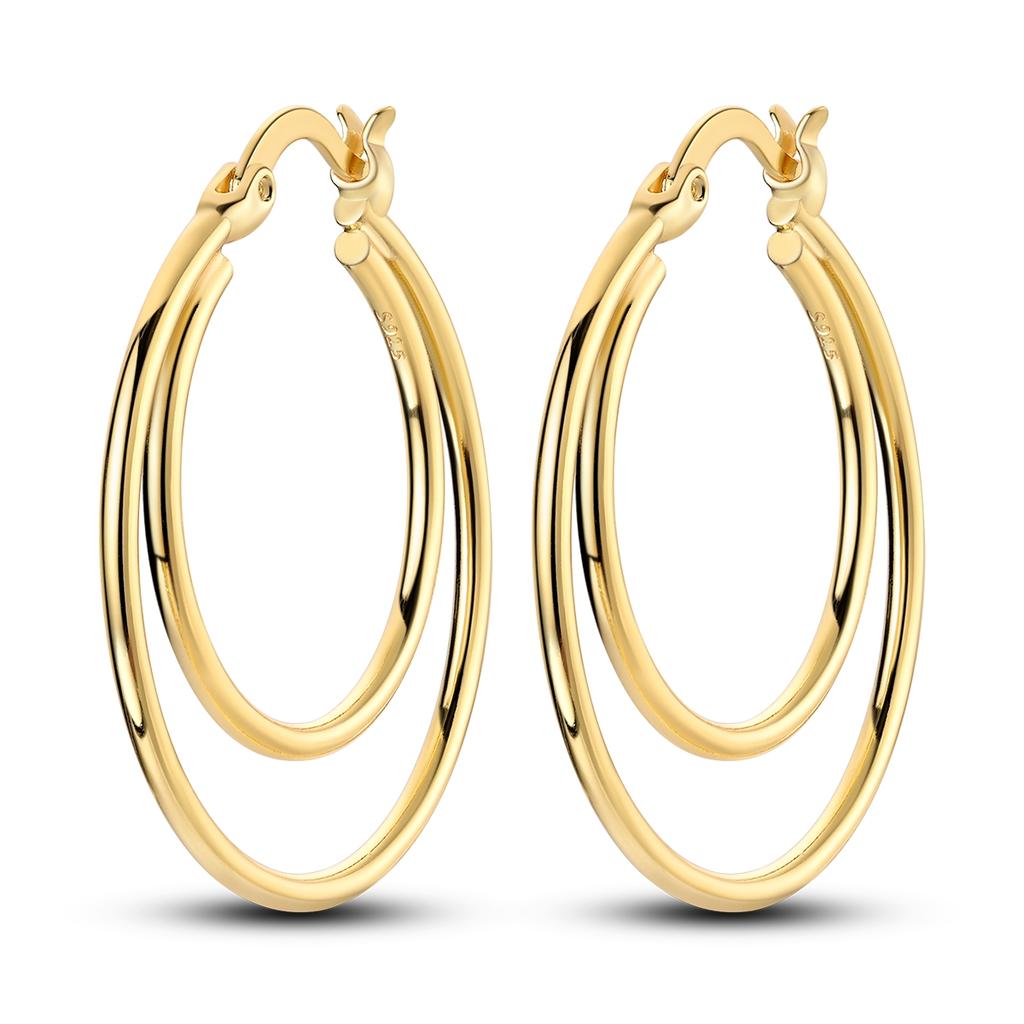 925 Silver Multi Circle Hoop Earrings Minimalist Design Trendy Jewelry Gifts For Women Birthday Party