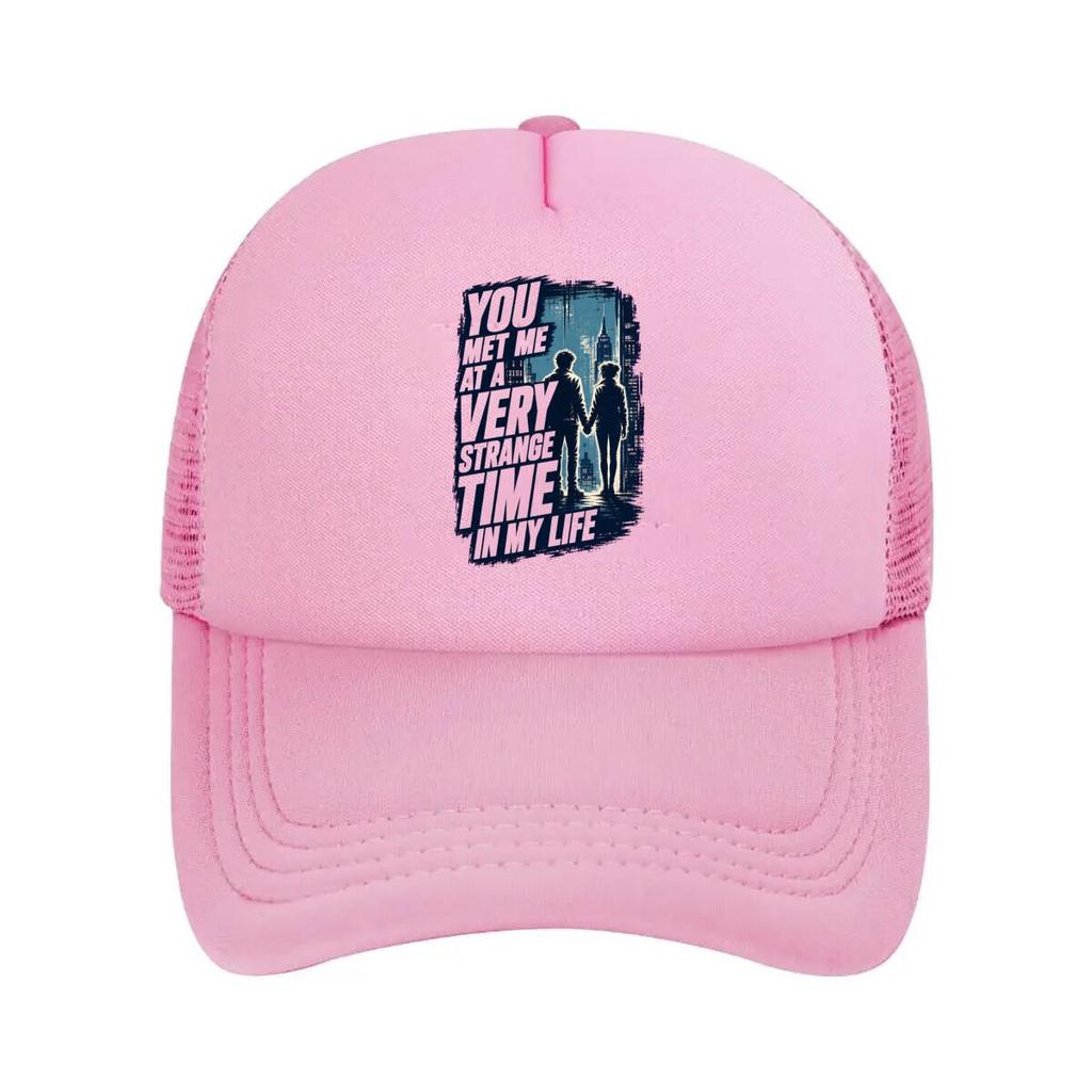 Strange Time Nostalgic Quote Silhoue Mesh Baseball Cap For Womens Unisex FeUnisex Beach Dad Hat Hip Hop