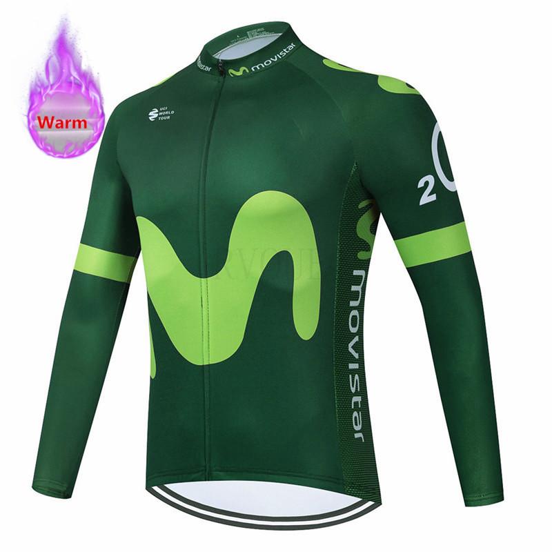 

Red Movistar Fleece Mountian Bike Wear Bicycle Clothes Ropa Maillot Ciclismo Hombre Racing Clothing 2026 Winter Velvet Warm Cycling Suit Set XS