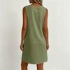 Women's Sleeveless V Neck Casual Relaxed Fit Pocket Dress Long Length Comfortable Lightweight Fabric Suitable for Daily Wear