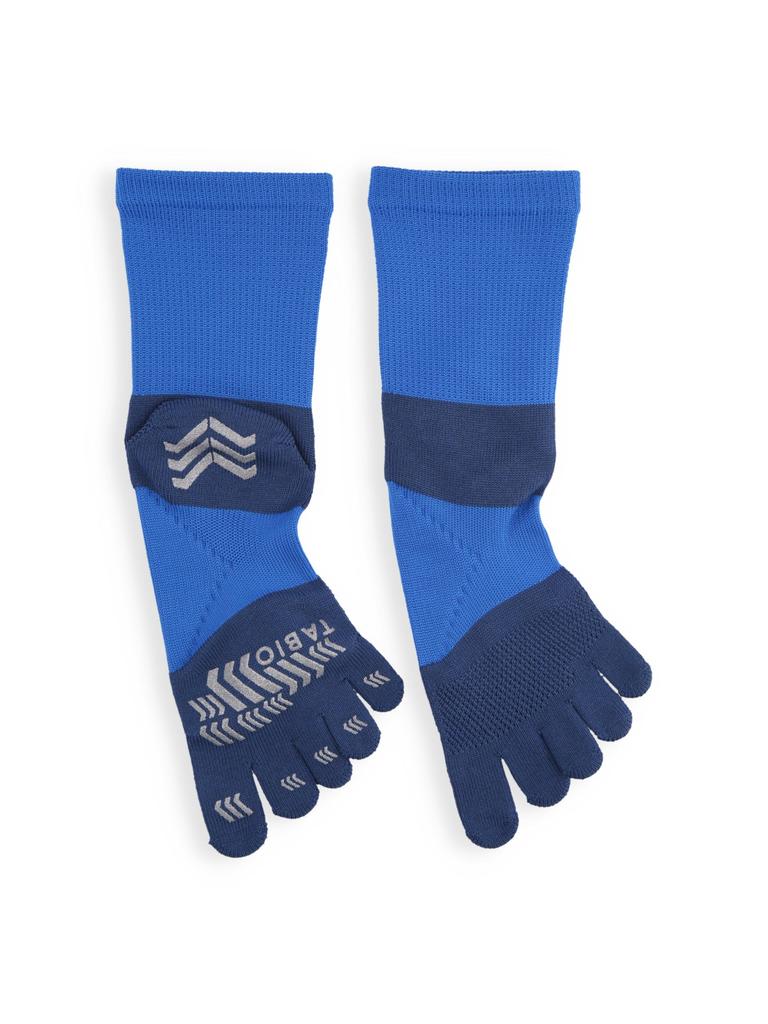 Tabio Racing Run Crew Socks Made in Indigo Web Exclusive Five-Toe (Size L), 27.0-29.0cm, Japan, Blue,