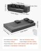 Folding Sofa Bed 3-in-1 Foldable Couch Bed with 3 Pillows Dark Grey Twin