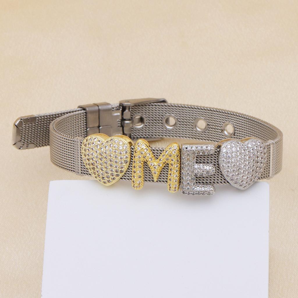 White Gold Strap, Belt, Bubble Balloon 26 English Letters Diy Name Bracelet