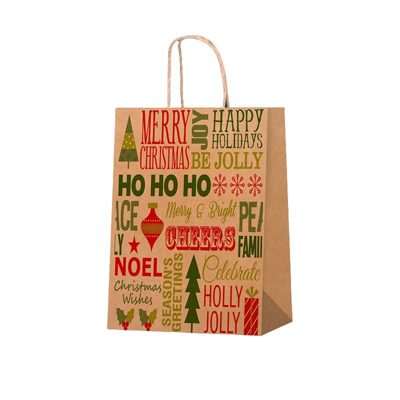 

StoBag, For Christmas Happy Party Gift Favor Tote Bags, celebrating New Year, Santa reindeer pattern, packing snack, Reusable 30pcs&15x8x21cm