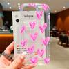 Heart Stamp Aesthetic Clear Phone Case For iPhone 17 Air 16 e 15 14 13 12 11 Pro Max Plus Mini SE Soft Clear Cover Girls Gift