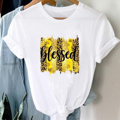 (Asian Size) Letter 90s Trend Cute Tee Top Fashion T Shirt Women Print Lady Clothing Casual  Short Sleeve Female Graphic T-shirt