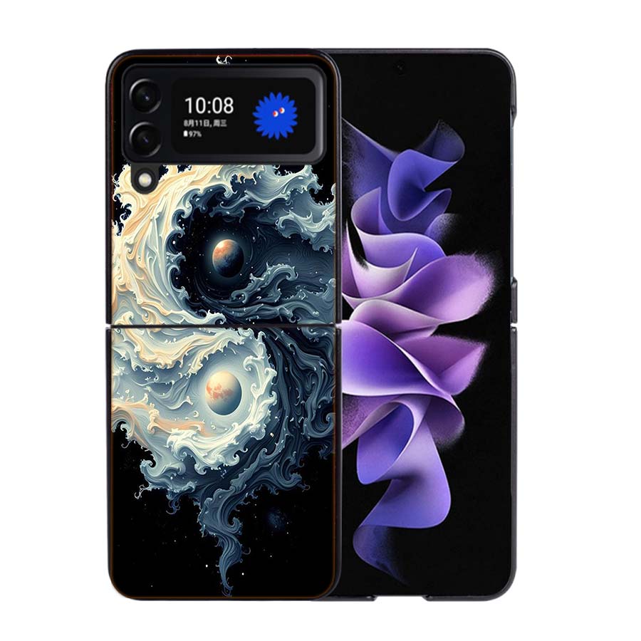 Balance of Elements The Eternal Yin-Yang Phone Case For Samsung Z Flip 7 6 5G Galaxy Z Flip4 Z Flip5 Z Flip3 Coque Black Hard PC