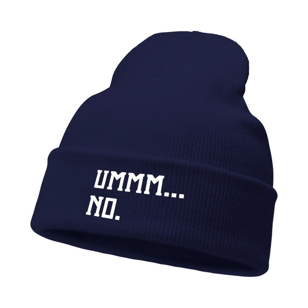 Warm Winter Hats Casual Hat Beanie "UMMM...NO."Print Woman Cap Headwear Soft Knitted Cap Beanie Perfect For Outdoor Sports