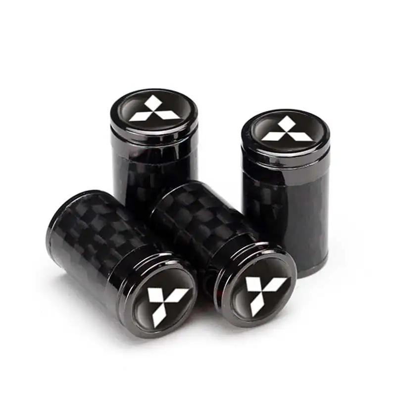 

4pcs Carbon Fiber Car Tyre Stem Air Valve Caps For Mitsubishi ASX Ralliart Lancer Cordia Pajero Outlander Eclipse L200 EVO