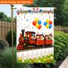 2D Flat - 2D Flat Printing Garden Flag 1pc, Train with Balloons Celebration Durable Single-Sided Print Yard Flag, Garden And Home Holiday Decoration,