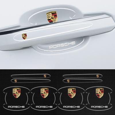 8 Stück Autotürgriff-Aufkleber Transparent Kratzfest Schutzstreifen für Porsche Panamera Macan Boxster Cayman Cayenne 911 718