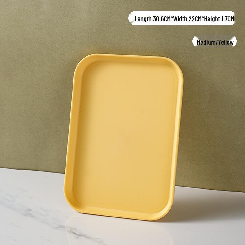 Rectangular Plastic Tea and Snack Tray for Home, Hotel, or Restaurant Use