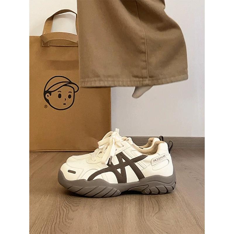 Leather casual retro German training shoes women's 2025 autumn new ins Korean version board shoes breathable and versatile Forrest Gump shoes