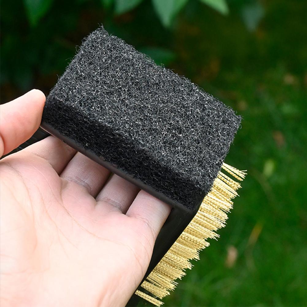 3-in-1 BBQ Stahldrahtbürste Hochleistungs-Grillschaberbürste Langlebiges Kochreinigungsgerät Outdoor Zuhause BBQ Küchenzubehör