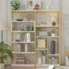 160 X 29.5 X 180 Cm Shelf In Modern Minimalist Style, Steel Tube + MDF, Gold-White Color Scheme, Easy To Assemble and Clean, Gold + White