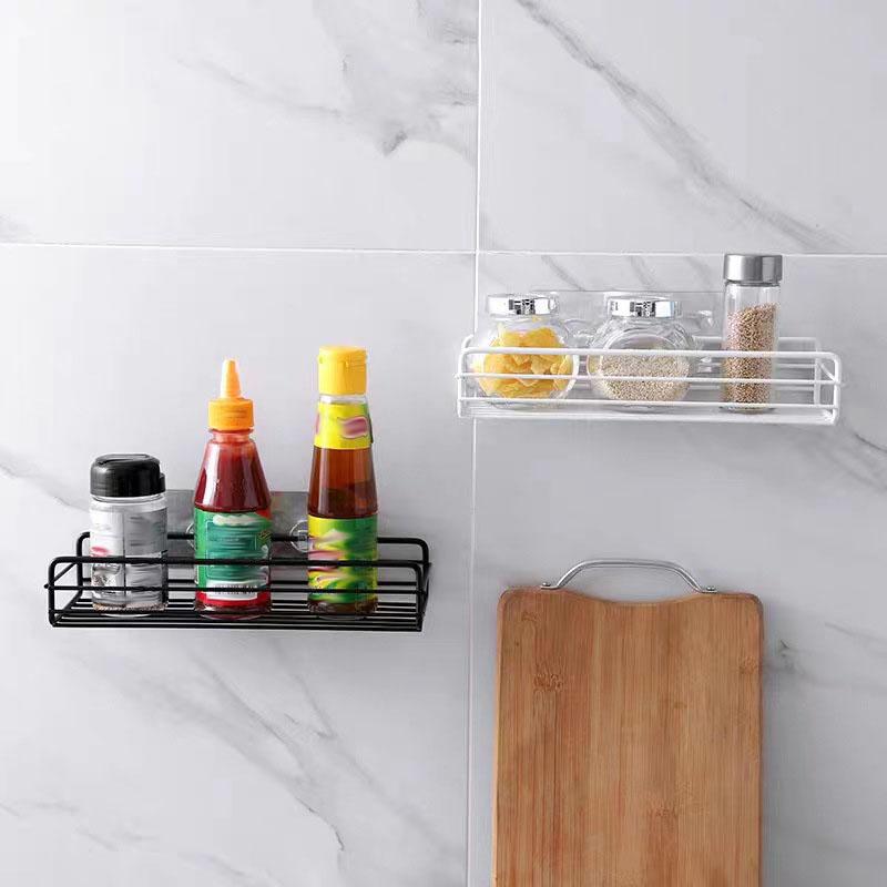 Wrought Iron Wall Mounted Storage Rack, Bathroom Storage Rack, Shower Basket, Kitchen Storage Rack, Punch-free Storage Rack