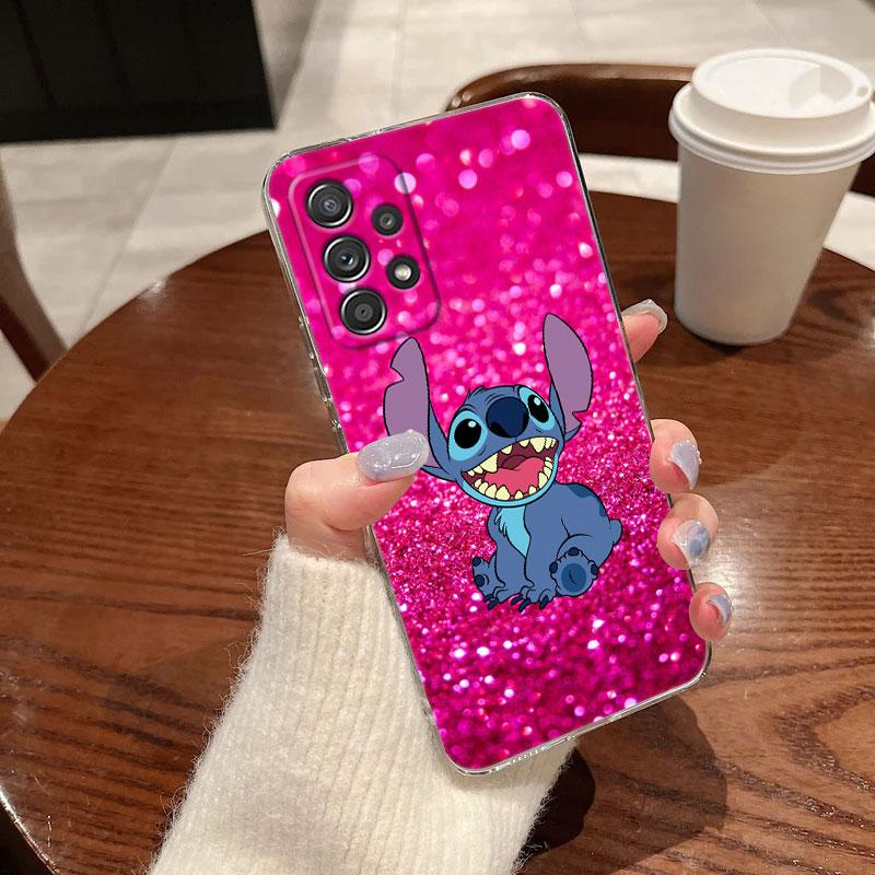 Klare Hülle für Samsung Galaxy A57 A37 A56 A36 A55 A54 A35 A26 A07 A17 A16 A06 A34 A15 Hülle Blau Pink Engel Lilo-Stitch Cartoon