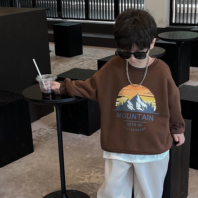 

Весенняя детская толстовка с капюшоном для спорта и отдыха, свободный топ с круглым вырезом и принтом в виде мультфильма для больших мальчиков 170