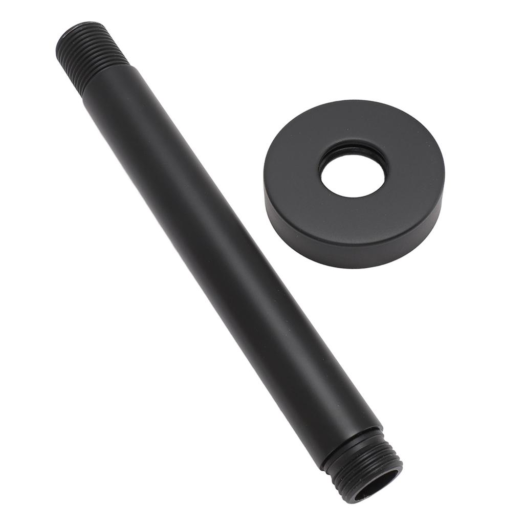 Shower Head Extension Arm Wall Mount Stainless Steel Black Matte Easy Install Shower Pipe Extender
