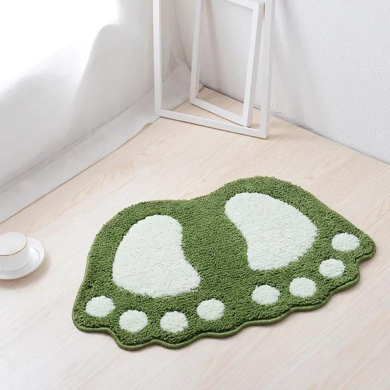 Absorbent Doormat Bathroom Absorbent Velvet Non Slip Mat Floor Rug Water Velvet Bath Mat Foot Embossed Foot Mat Bath Mat